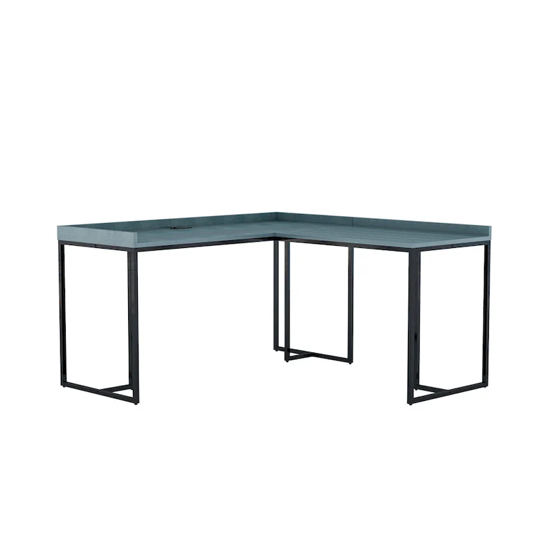 Magnus Industrial 59-inch Metal L-Shape Computer Desk with USB by Furniture of America