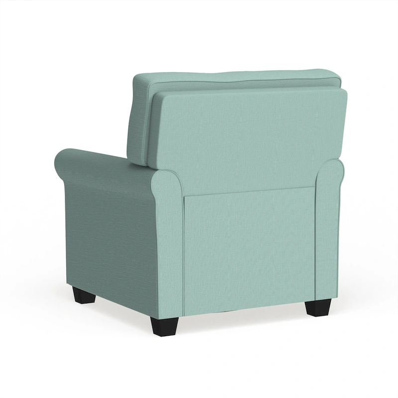 Charmayne Transitional Linen Padded Chair with Rolled Arms by Furniture of America