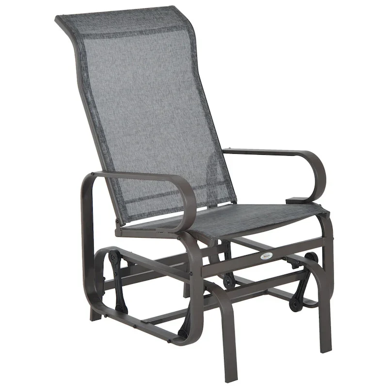 Outdoor Glider Chair with Smooth Rocking Mechanism