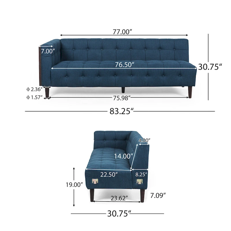 Clermont Mid-century Tufted Sectional Sofa by Christopher Knight Home - 114.00  L x 114.00  W x 30.75  H