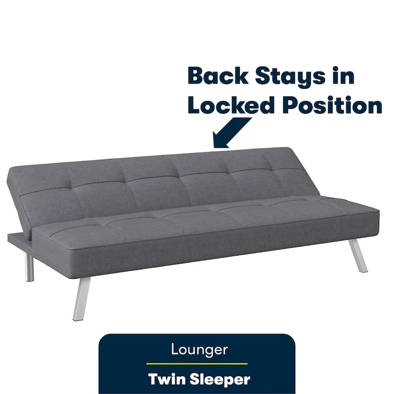 Convertible Sofa with Finger Guard – Sofa, Lounger & Full-Size Bed