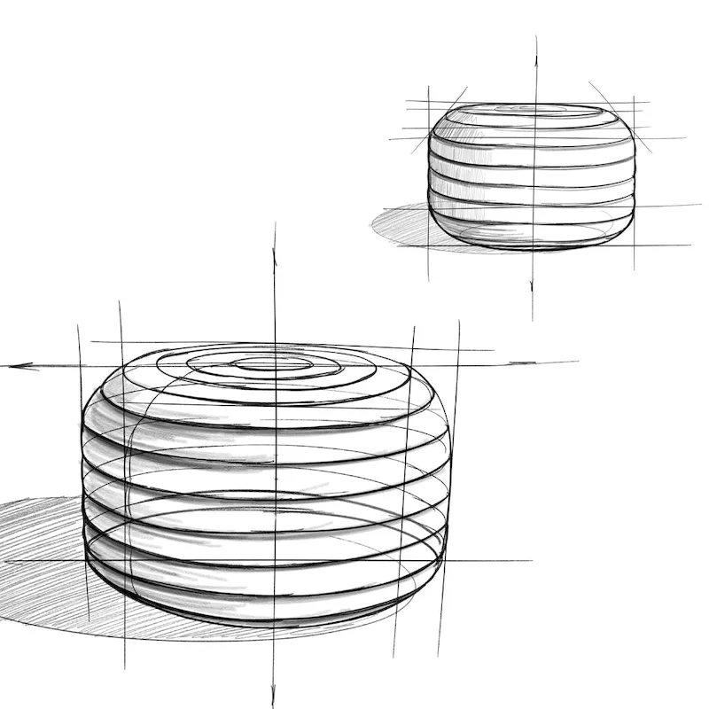 WYNDENHALL Anna Boho Round Pouf in Velvet Fabric