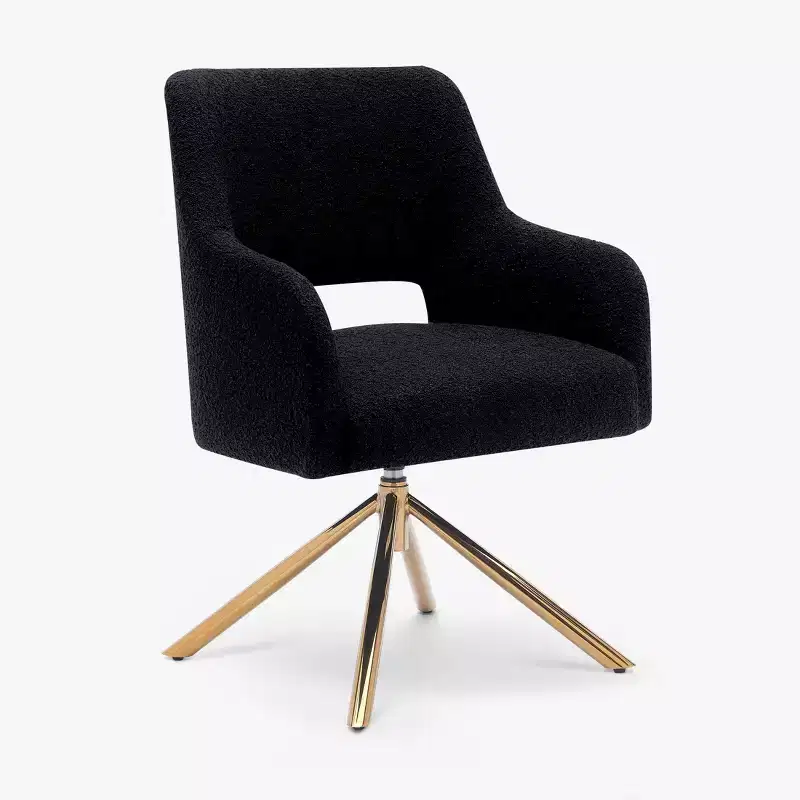 WestinTrends Genevieve Mid-Century Modern Upholstered Boucle Swivel Accent Chair