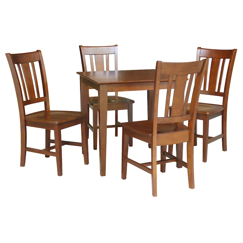 36 x 36 in. Solid Wood Dining Table with 4 Splatback Chairs