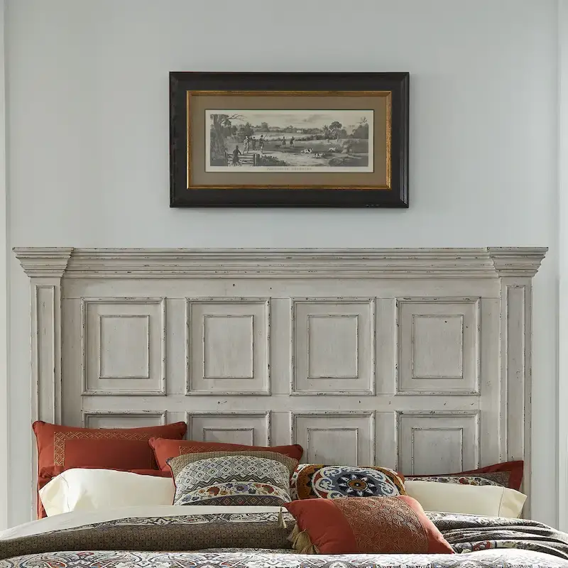Big Valley Whitestone Distressed Queen Panel Bed