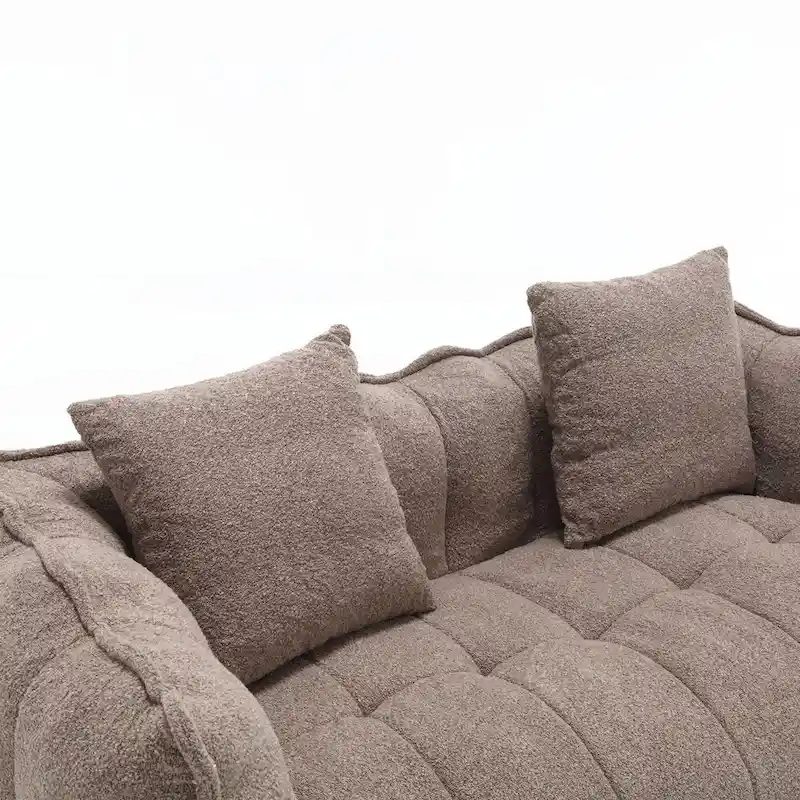 Modern 65-Inch Chenille Tufted Loveseat Accent Chair with High-Resilience Foam