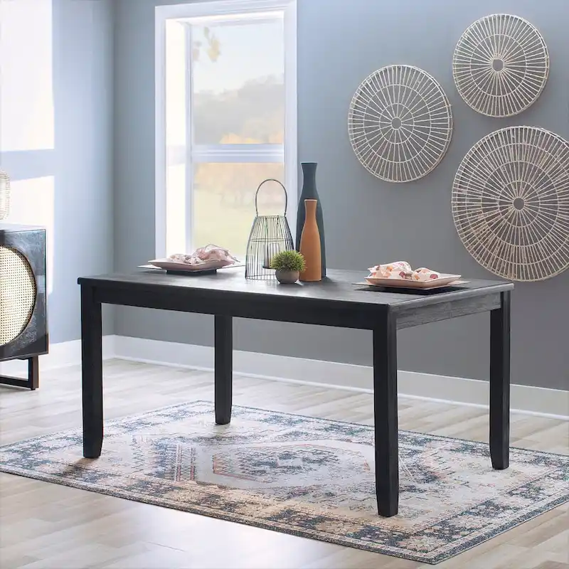 Greywash / Blackwash Farmhouse Dining Table, Seats 6