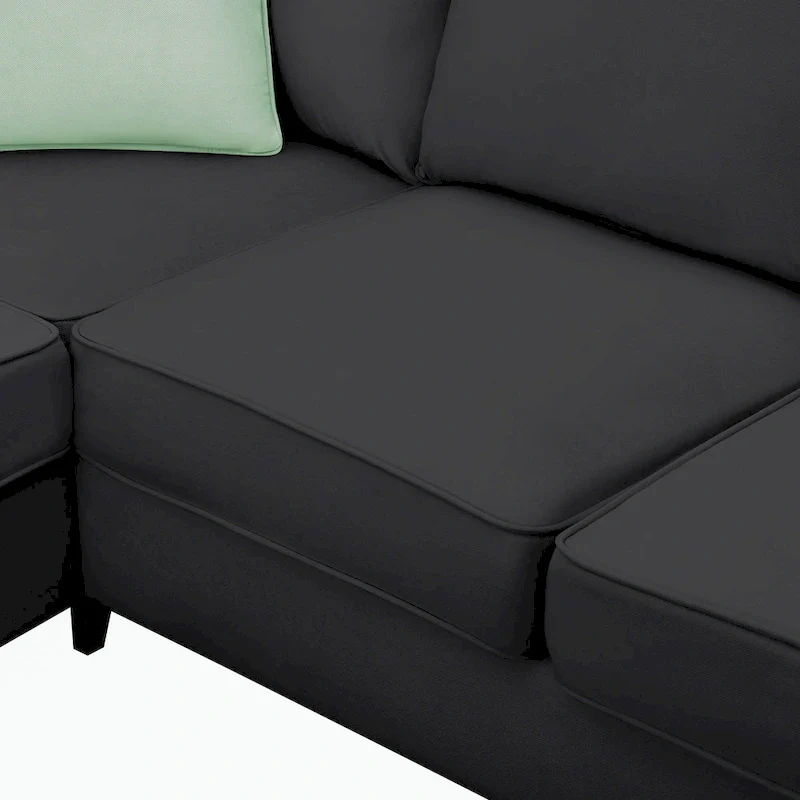 Modular Sectional Sofa with Ottoman and 3 Pillows