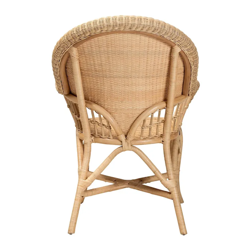 bali & pari Ratu Modern Bohemian Natural Brown Rattan Accent Chair