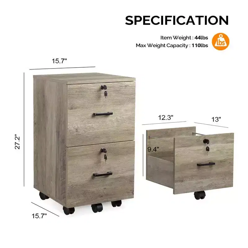 Karl Home | 15.7'' Wide 2 -Drawer Mobile File Cabinet
