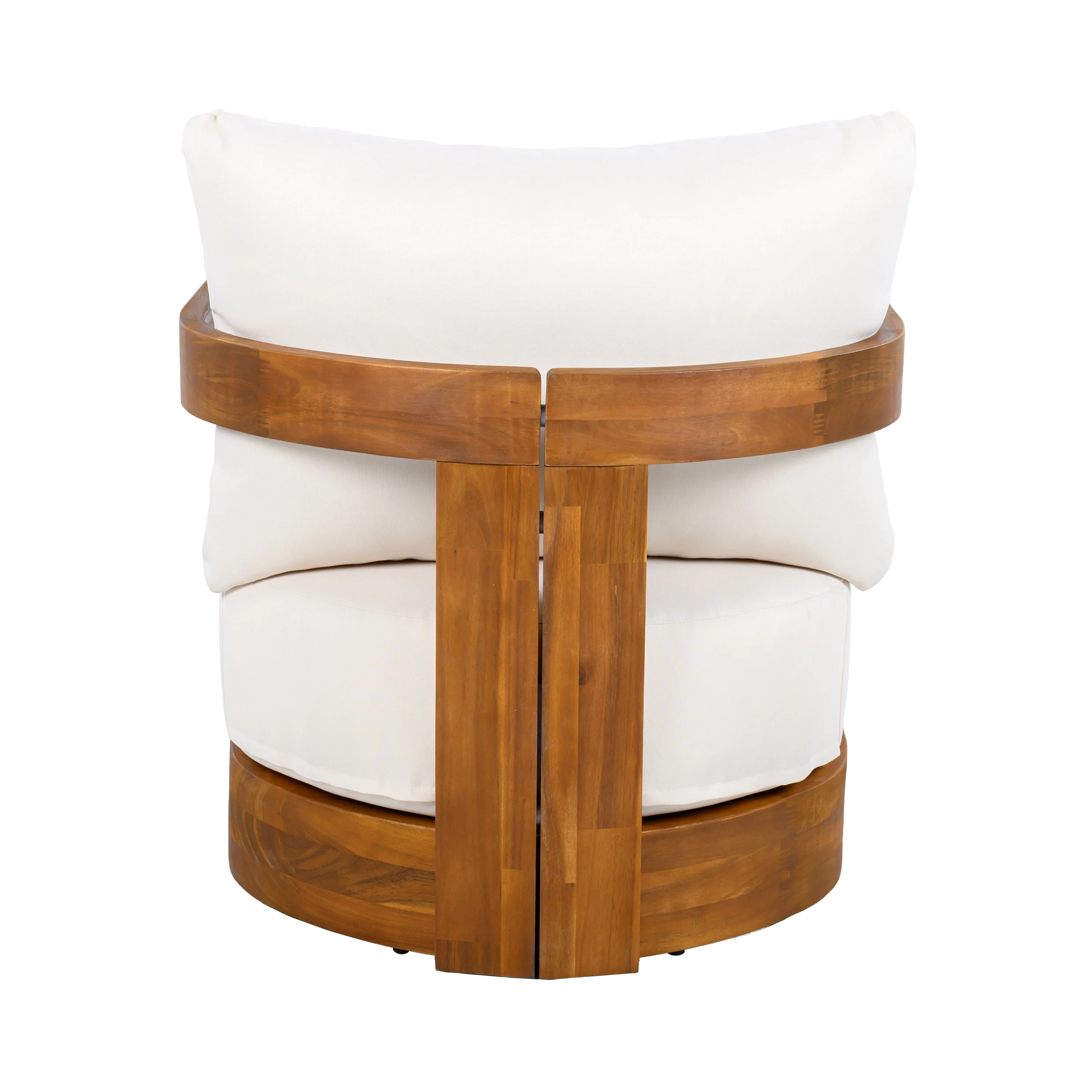 Walker Edison | Set of 2 Premium Acacia Wood Curve Design Outdoor Club Chairs