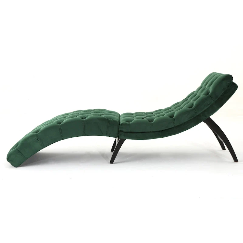 Garret Tufted Velvet Chaise Lounge by Christopher Knight Home