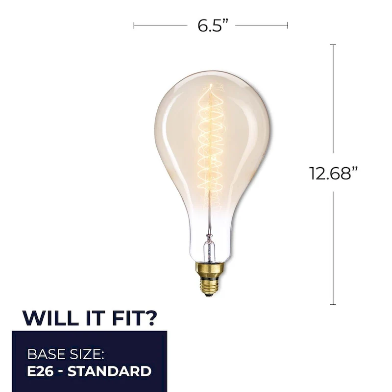 Bulbrite 60 Watt Dimmable Grand Nostalgic Medium (E26) Incandescent Bulb
