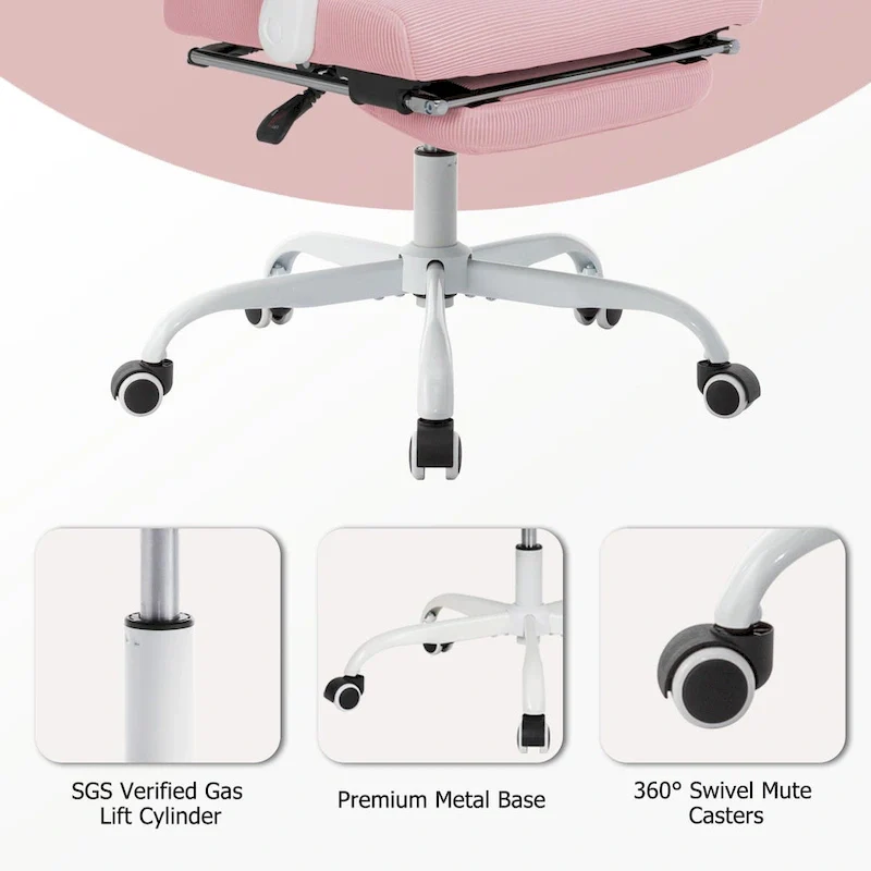 Office Chair With Foot Rest Ergonomic Swivel Mesh Task Office Chair