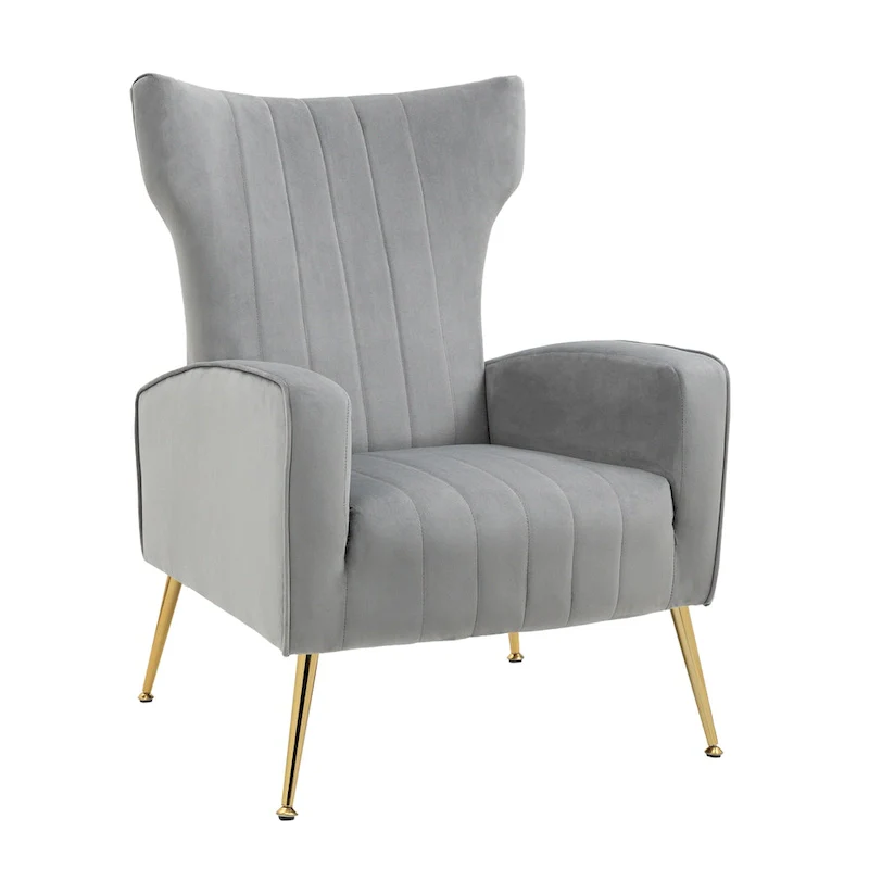 Upholstered Wingback Accent Chair - 26.4 W x 37.8 H x 32.6 D