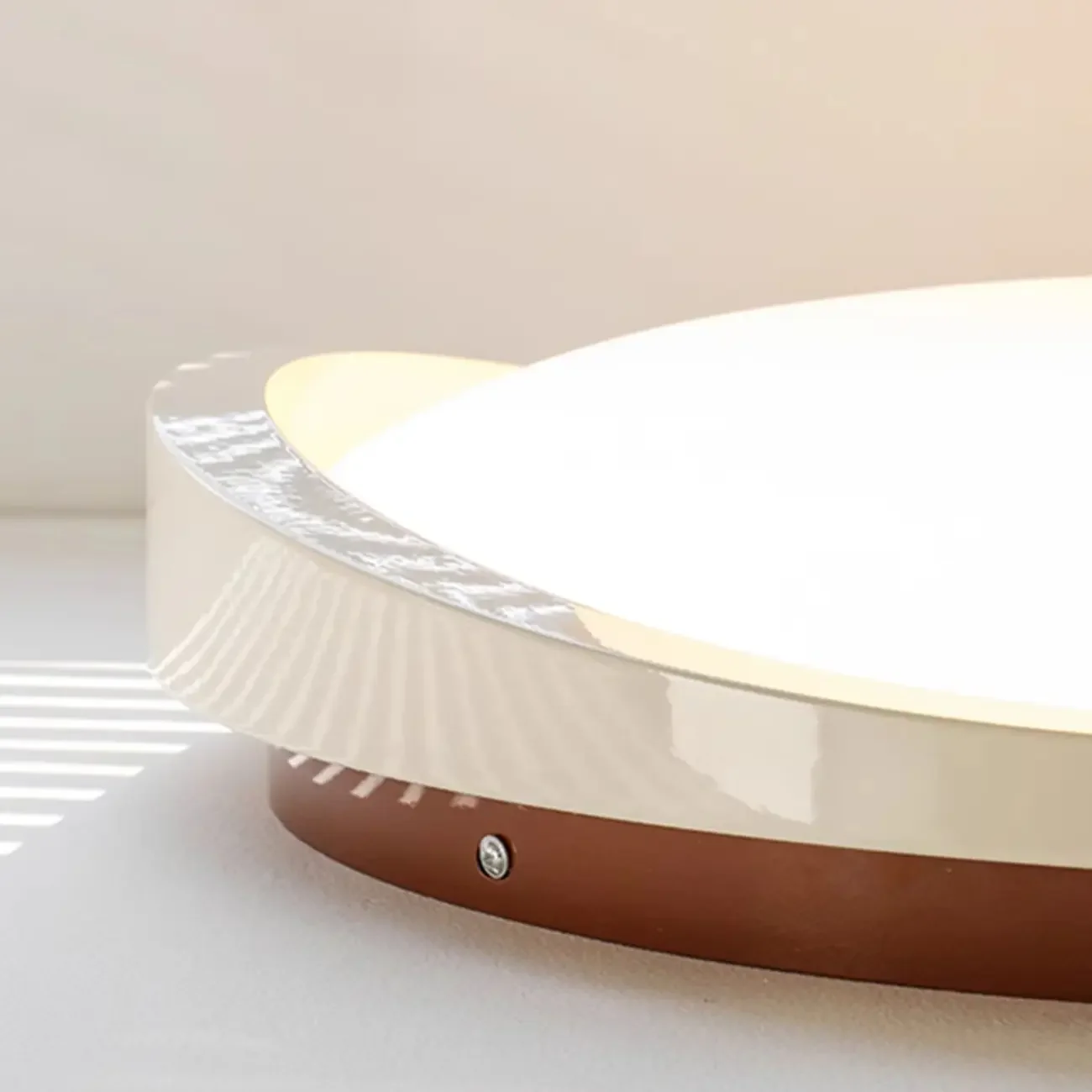 Modern White Round Dimmable Flush Mount LED Ceiling Light