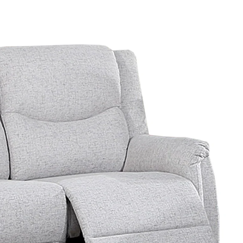 Burlap-Like-Fabric Upholstered Manual Motion Reclining Loveseat