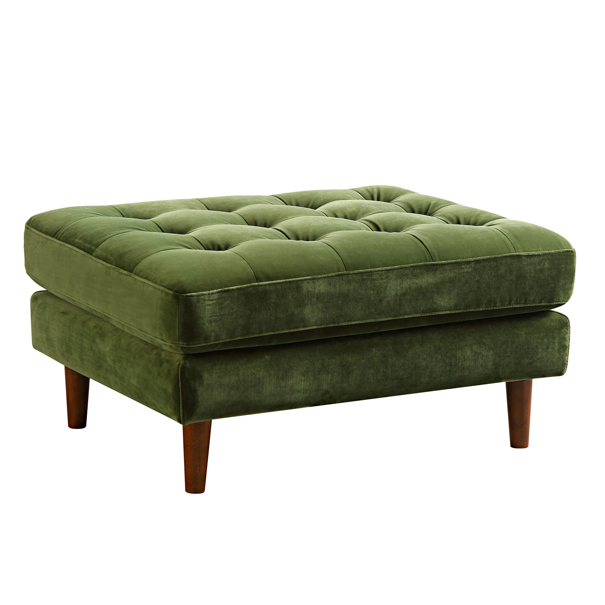Ottoman, Moss Green Velvet