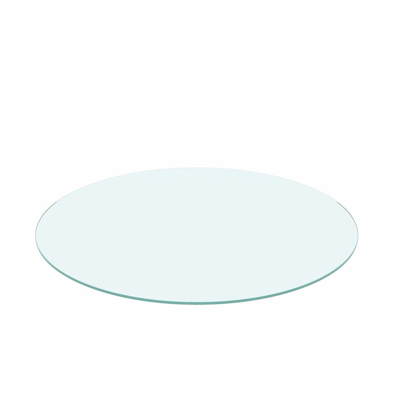 36 Inch Round Tempered Glass Table Top Clear Glass 1/4 Inch Thick Flat Polished Edge