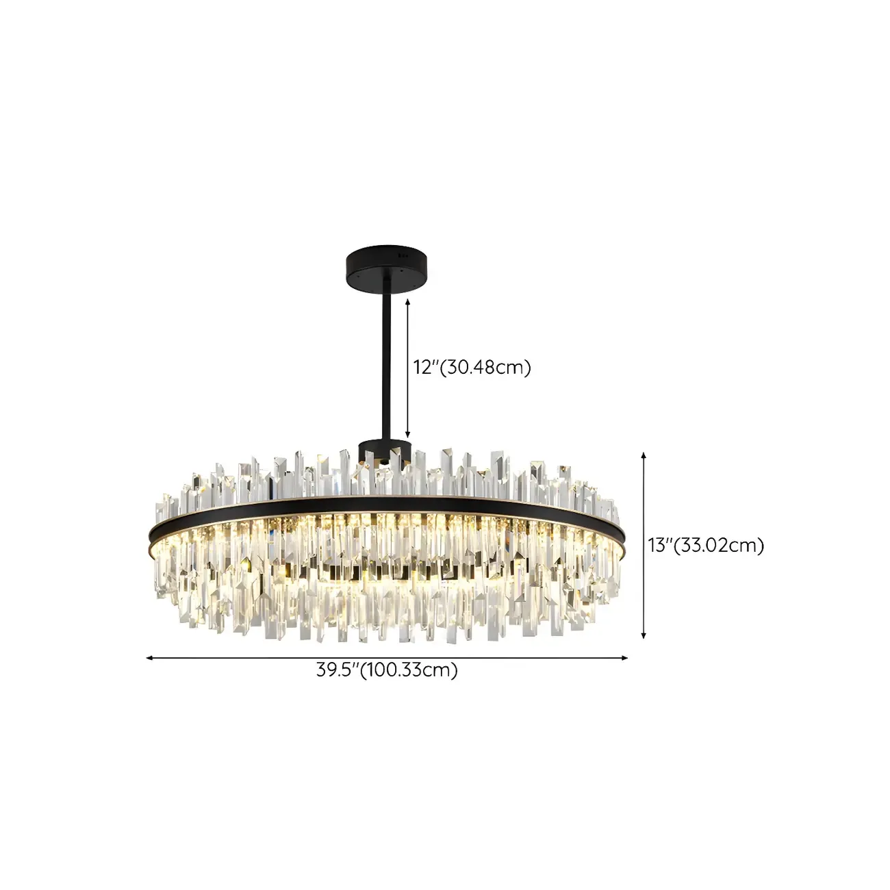 Modish Modern Black Crystal Island Pendant Light
