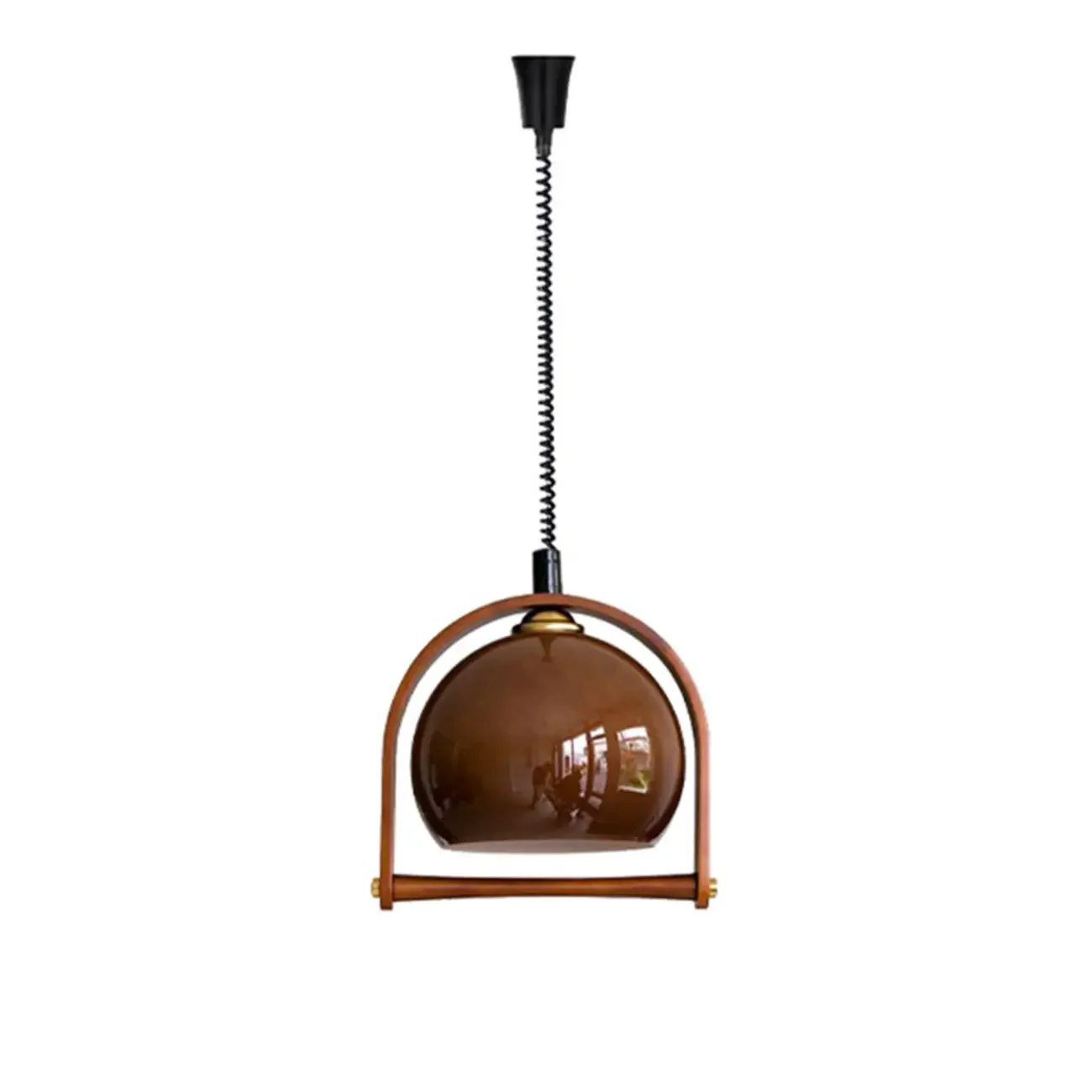Modern Brown Glass Dome Pendant Lamp