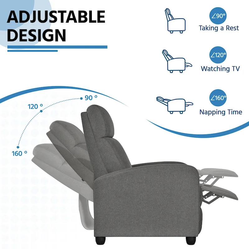 Yaheetech Modern Fabric Recliner Chair