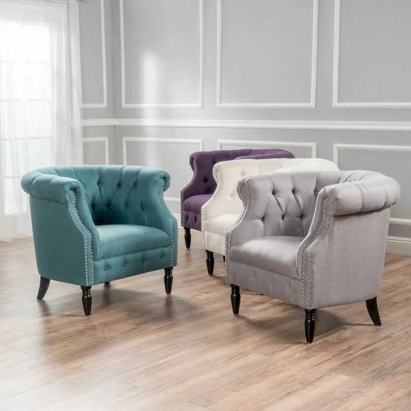 Tufted Fabric Club Chair