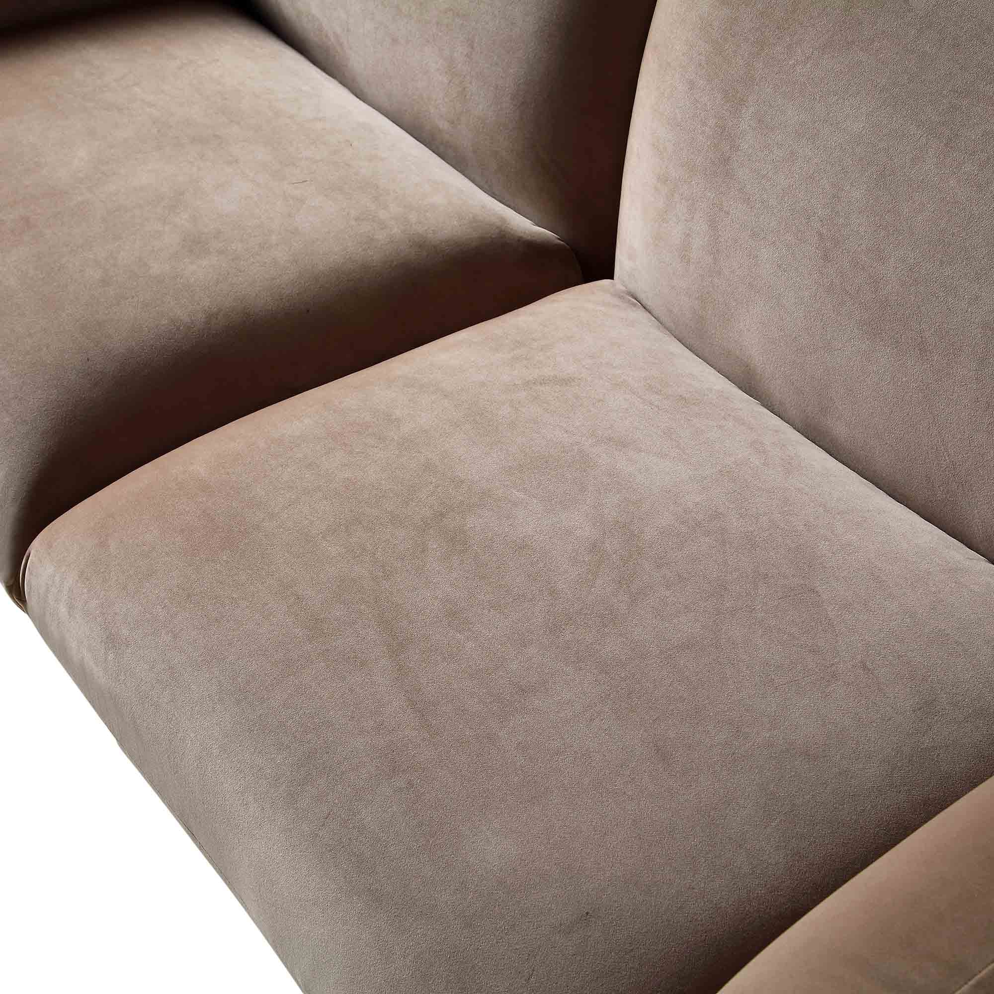 Three Seater Sofa, Mink Velvet