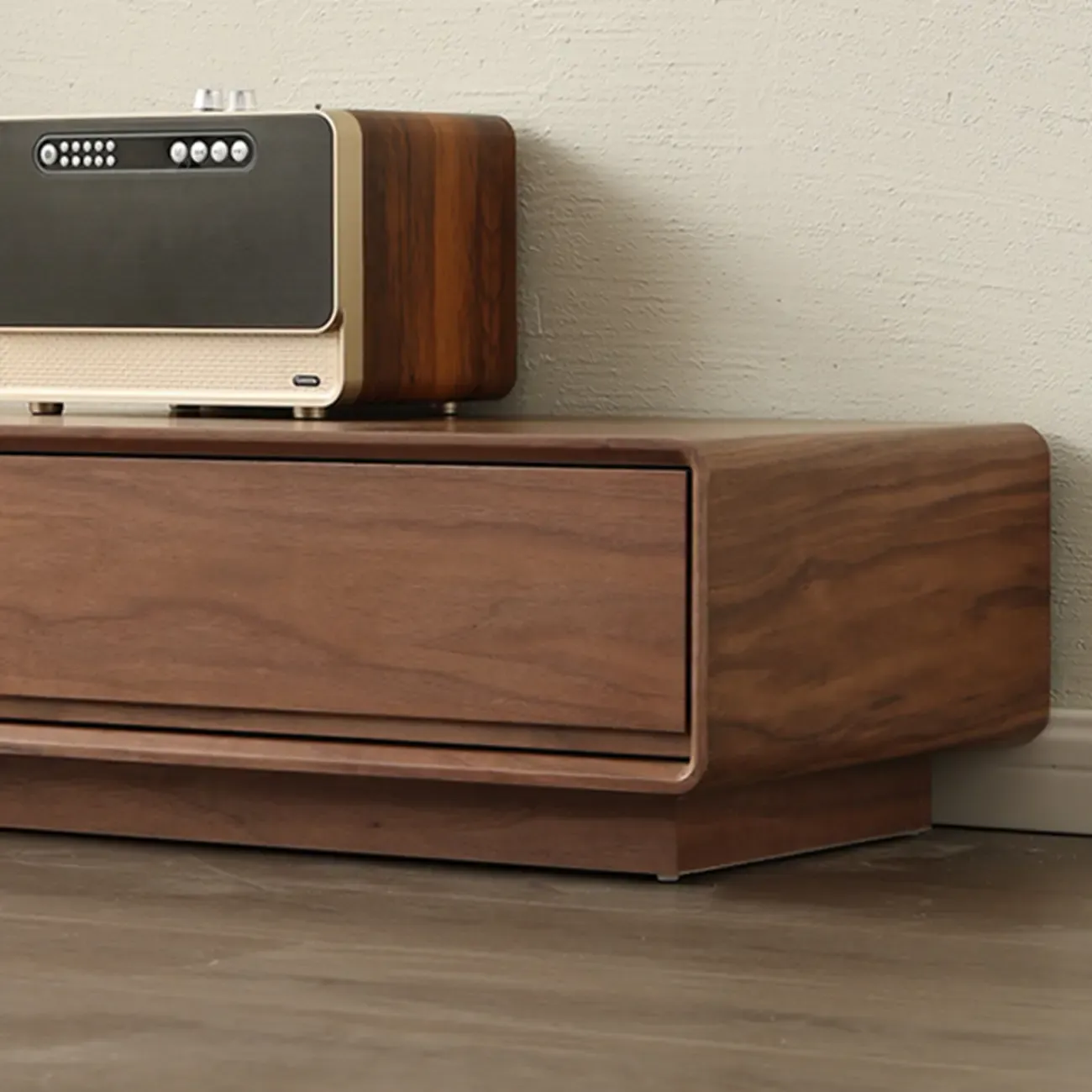 63 Brown Modern Wooden TV Stand with Cable Management