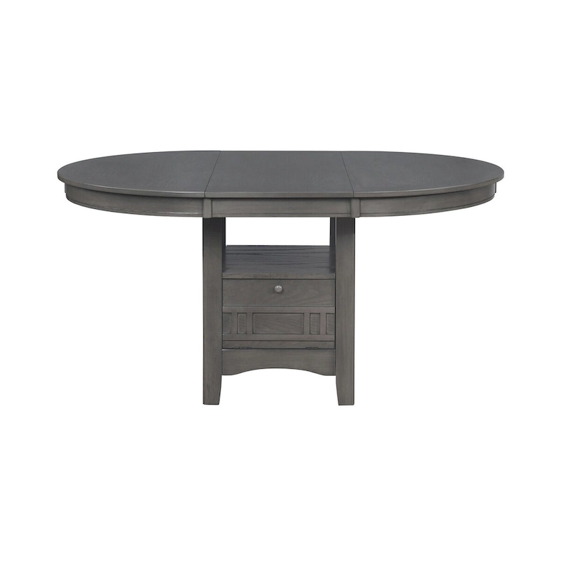 Wood Dining Table With Storage in Medium Grey
