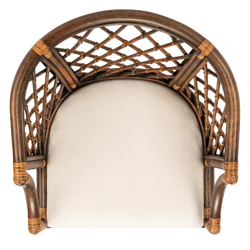 Theona Rattan Lattice Arm Chair - 22.3W x 23L x 31.3H - 22Wx23Dx31H