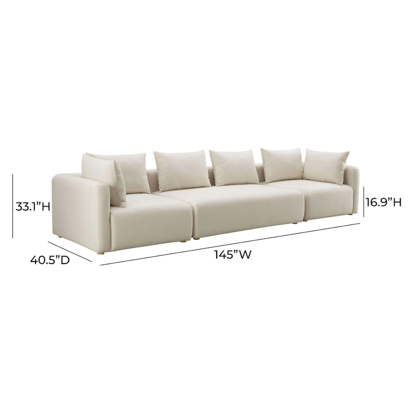 Hangover Cream Upholstered 145 Long Sofa