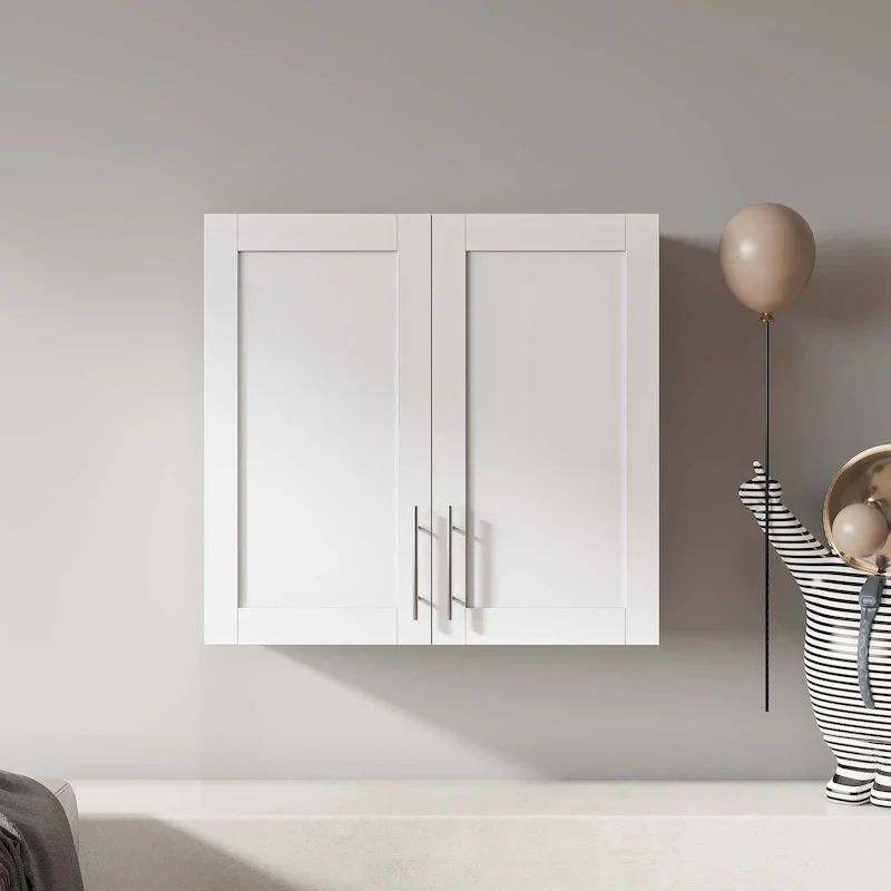 White Wall-Mounted Storage Cabinet