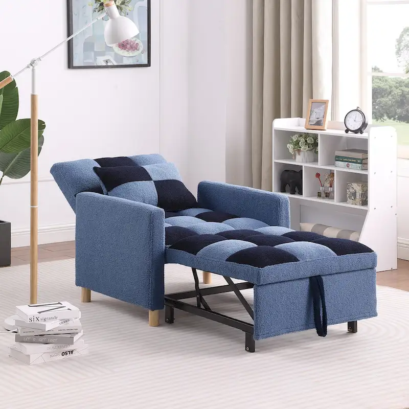 Convertible Sleeper Sofa Chair Bed with Pillow