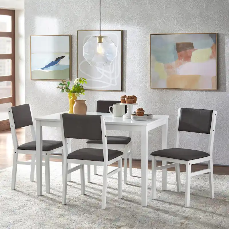 5-Piece Solid Wood Dining Table and Chair Set