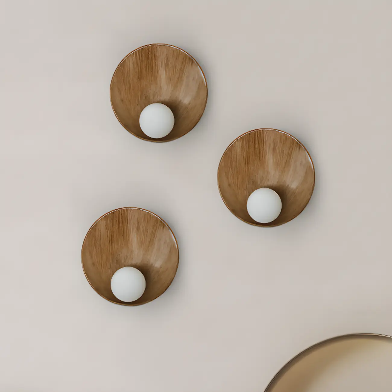 Modern Wood White Concave Wall Sconce