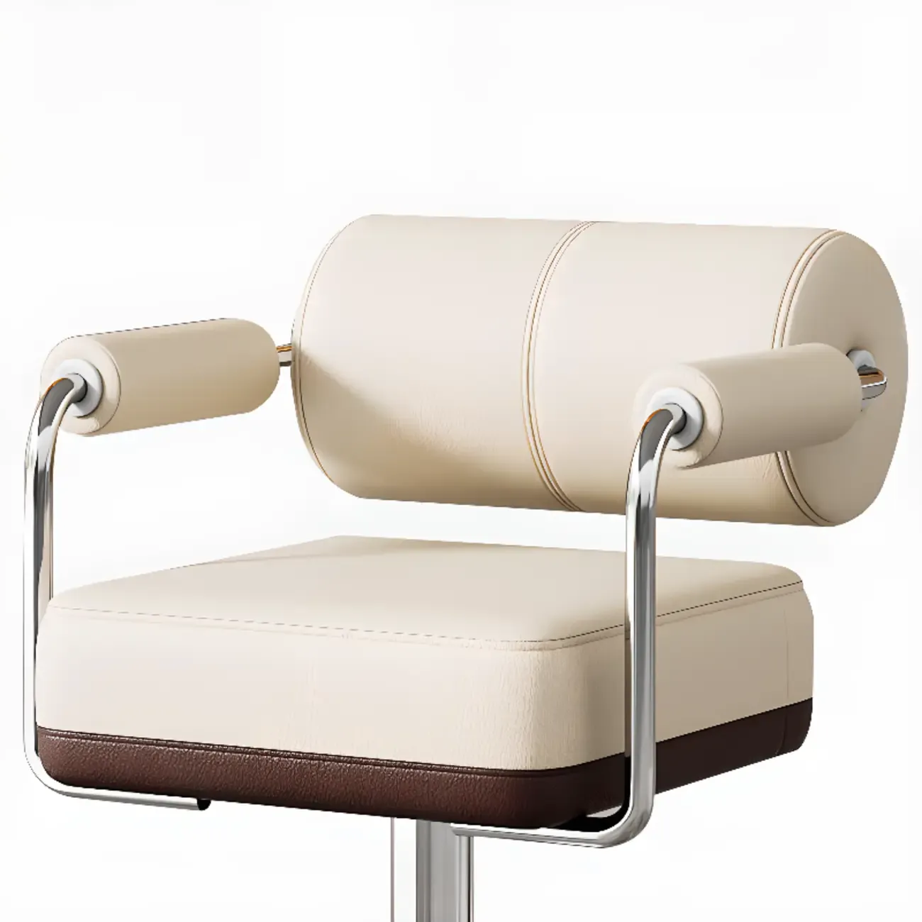 Square Adjustable Leather Gold Legs Swivel Bar Stools