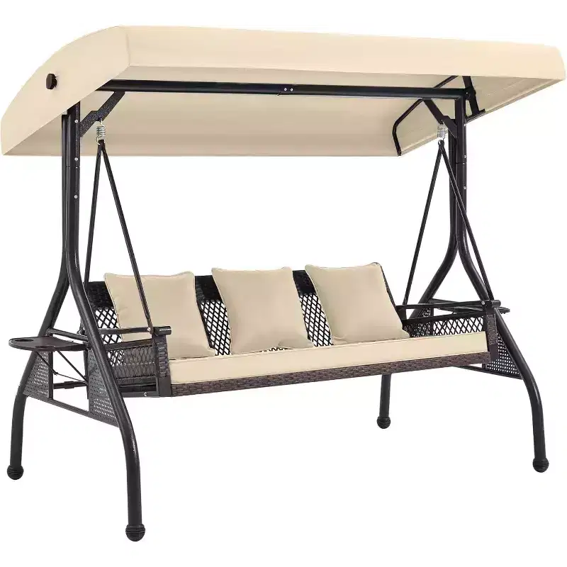 EROMMY Outdoor Porch Swing with Adjustable Hardtop