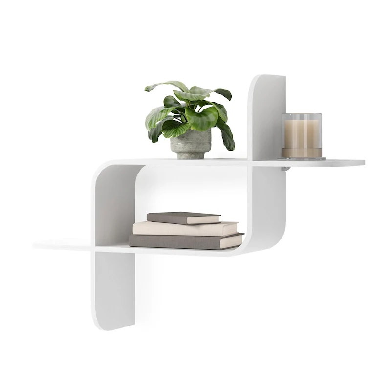 Geometric Bentwood Wall Shelf