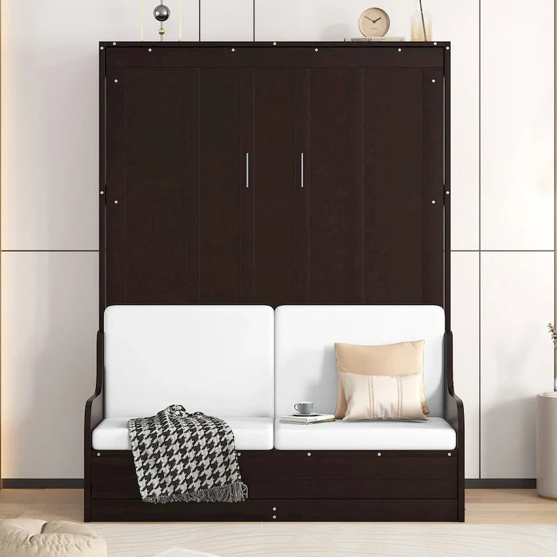 Queen Size Murphy Bed Wall Bed with Cushion