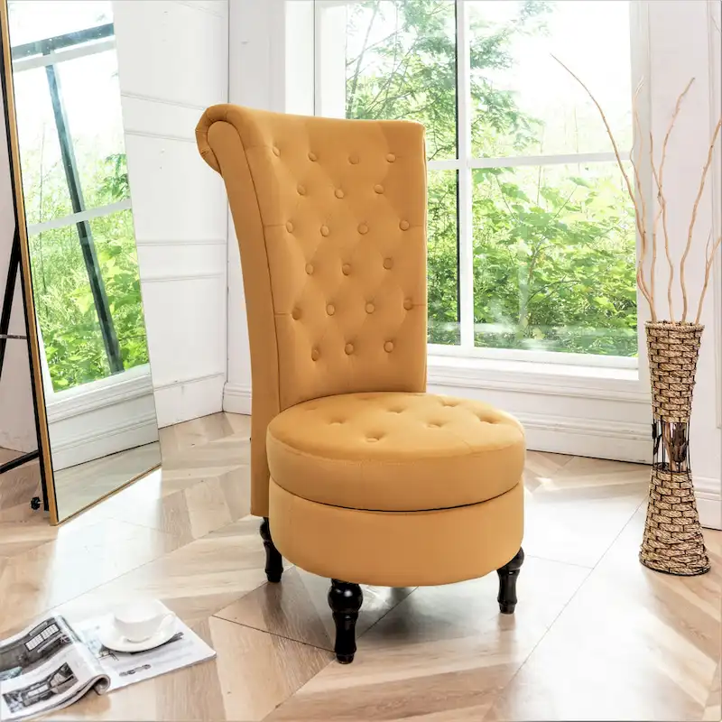 Gosser 20 Wide Velvet High Back Vanity Chair