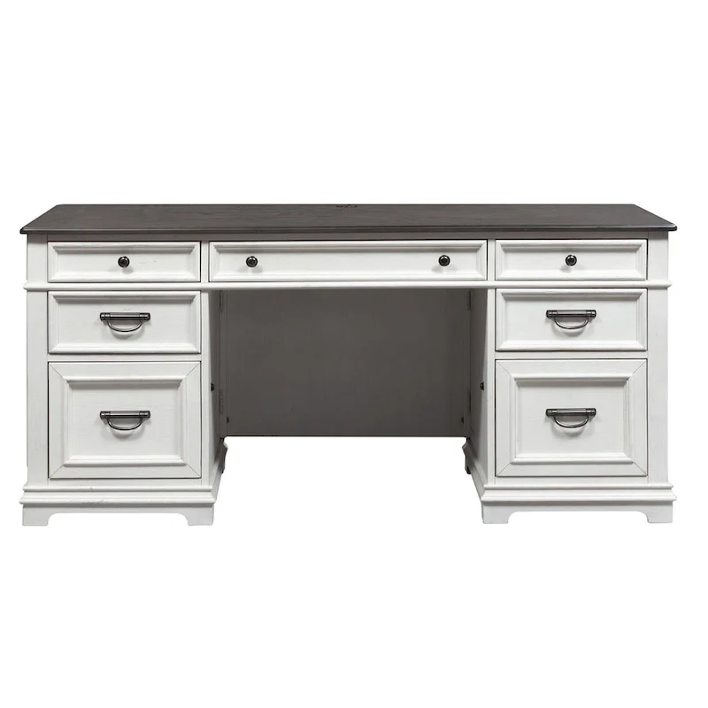 Allyson Park Wirebrushed White Charcoal Desk