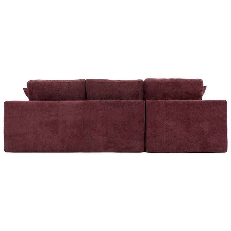 L-Shaped Reversible Sectional Sofa Chenille Fabric Couch Chaise
