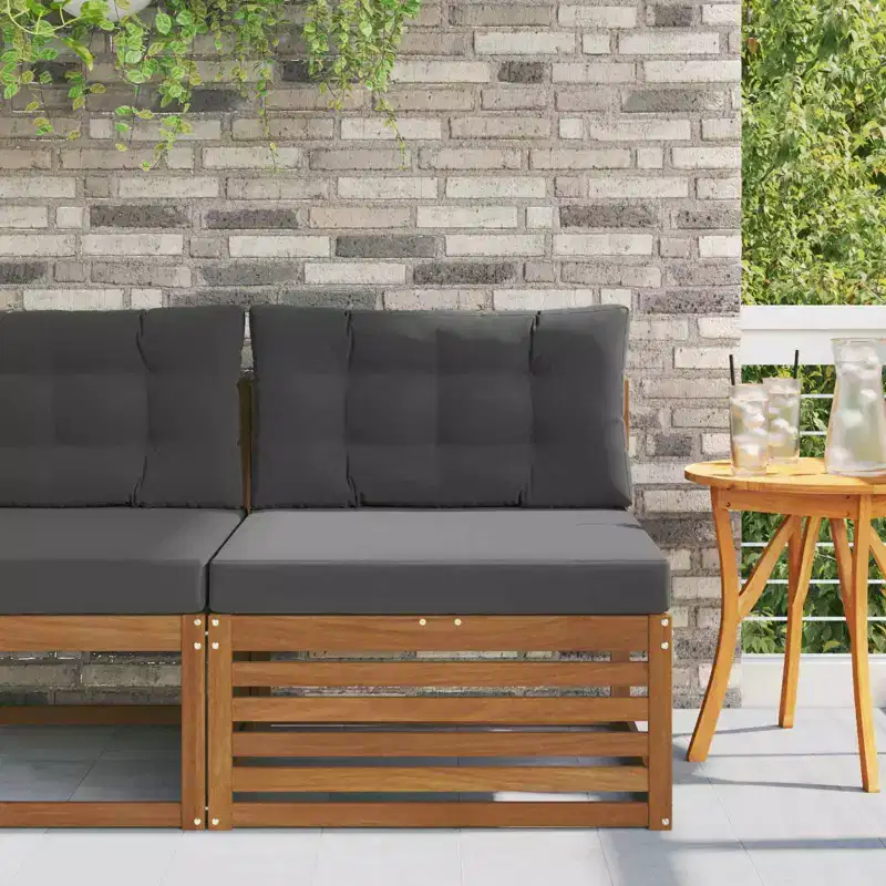 vidaXL Outdoor Middle sofa Solid Acacia Wood Natural