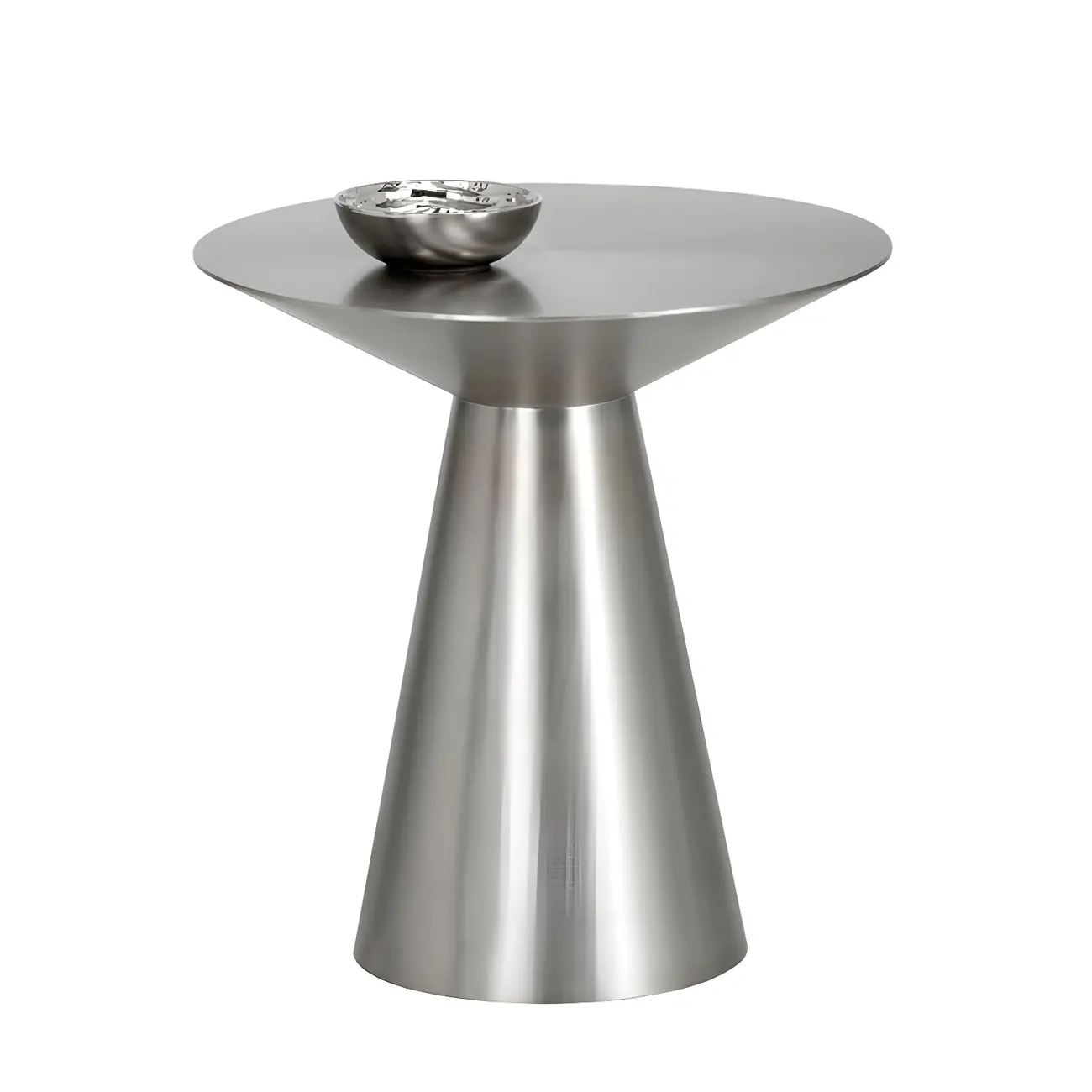 Minimalist Modern Silver Metal Side Table for Living Room