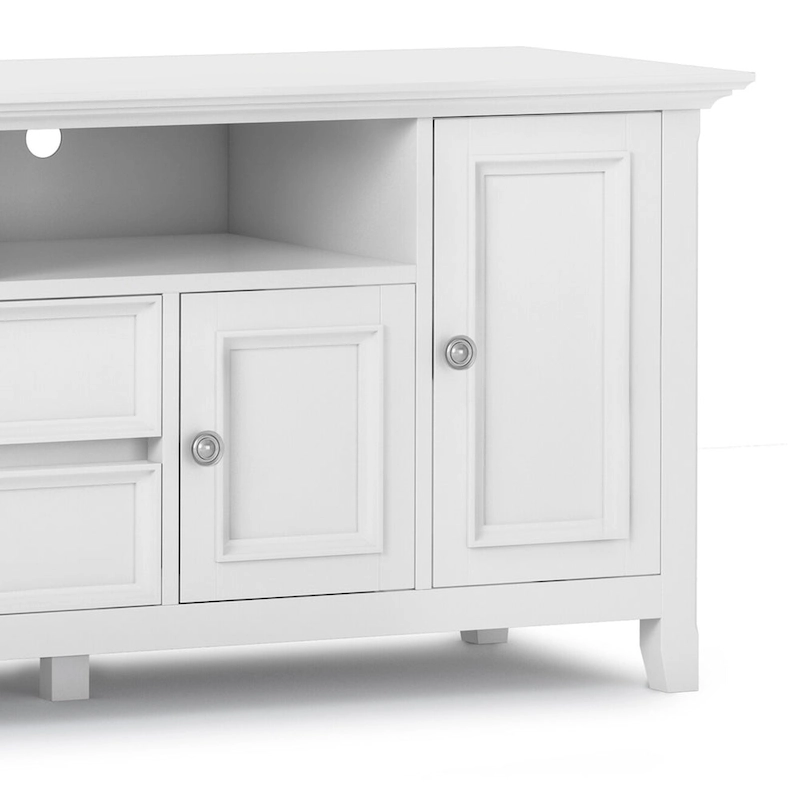 WYNDENHALL Halifax 72 inch Wide Solid Wood Transitional TV Stand - 72 w x 19 d x 26  h