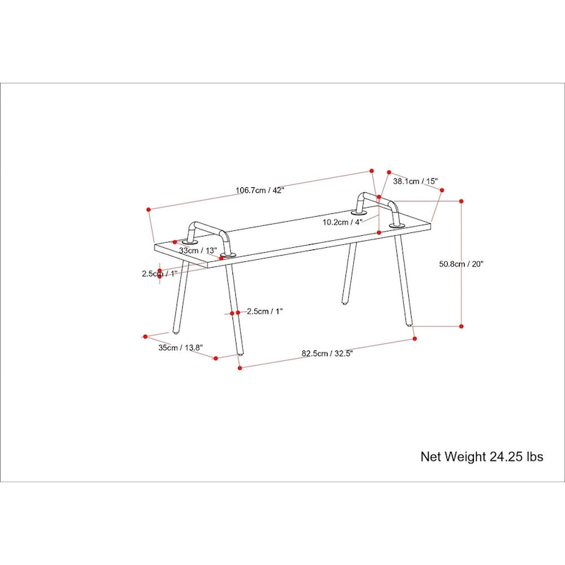 WYNDENHALL Sera SOLID MANGO WOOD 42 inch Wide Industrial Entryway Bench in Natural - 42 Inches wide