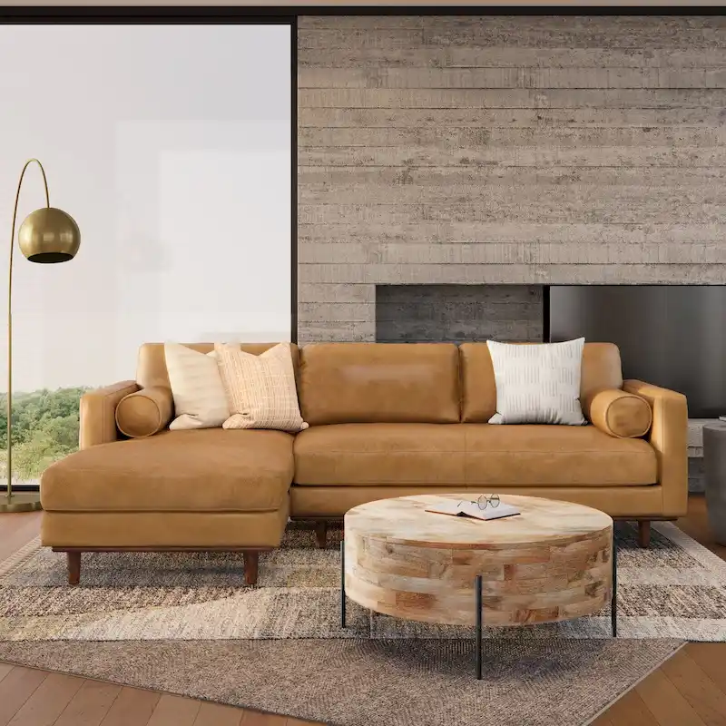 Mid-Century Left-Facing Sectional Sofa, 102 inch Wide