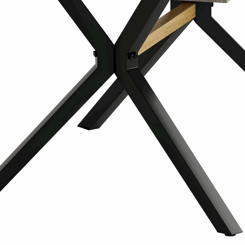 Retro Rectangular Dining Table with Carole Top and Black Embossed Center Plate