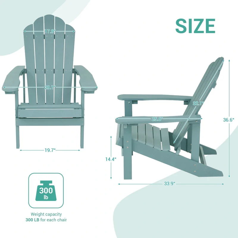 BONOSUKI Outdoor Faux Wood HIPS Patio Adirondack Chair
